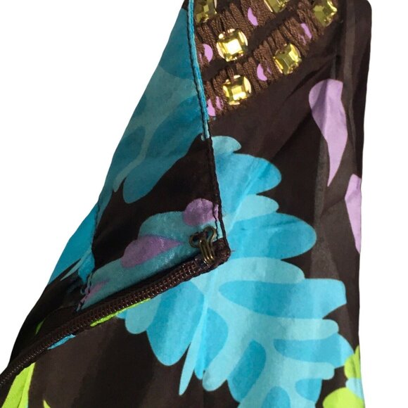 Tory Burch Silk  Blouse  Sleeveless Tank Size 8 Floral Tropical Vibrant - Picture 5 of 7